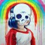 Lora Zombie - Rainbow Girl - 2014 - Acrylics on Canvas - 120 cm x 100 cm - 47 inch x 39 inch - Ministry of Walls Street Art Gallery - The Urban Art Broker - Shop