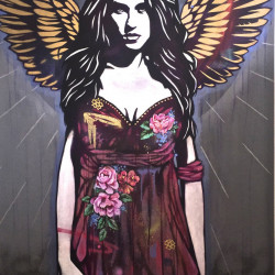 Copyright - Gabrielle - 2014 - Spraypaint on Canvas - 150 cm x 100 cm - 59 inch x 39 inch - Ministry of Walls Street Art Gallery - The Urban Art Broker - Shop