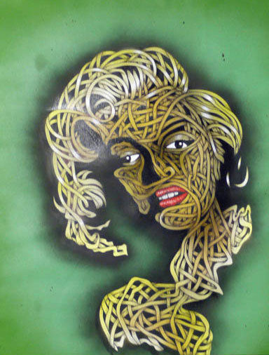 Otto Schade - Marilyn - 2013 - Spraypaint on Canvas - 100 cm x 75 cm - 39 inch x 30 inch - Ministry of Walls Street Art Gallery - The Urban Art Broker - Shop