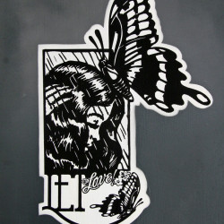 L.E.T. - Love - 2007 - Spraypaint on Canvas - 40 cm x 30 cm - 16 inch x 12 inch - Ministry of Walls Street Art Gallery - The Urban Art Broker - Shop