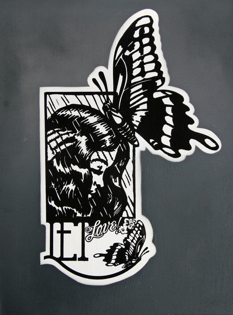 L.E.T. - Love - 2007 - Spraypaint on Canvas - 40 cm x 30 cm - 16 inch x 12 inch - Ministry of Walls Street Art Gallery - The Urban Art Broker - Shop