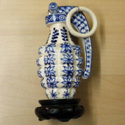 Charles Krafft - Hand Grenade - 2013 - Painting on Ceramics - 14 cm x 7 cm - 6 inch x 3 inch - Ministry of Walls Street Art Gallery - The Urban Art Broker - Shop