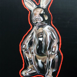 David Uessem - Bunny - 2009 - Oil and Acrylics on Canvas - 140 cm x 100 cm - 55 inch x 39 inch - Ministry of Walls Street Art Gallery - The Urban Art Broker - Shop