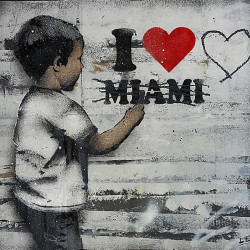 L.E.T. - I love Miami - 2015 - Spraypaint on Paper - 68 cm x 64 cm - 27 inch x 25 inch - Ministry of Walls Street Art Gallery - The Urban Art Broker - Shop