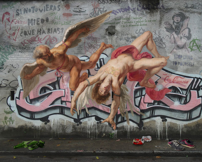 Marco Battaglini - Si no tuvieras miedo... - 2015 - Oil on Canvas - 100 cm x 124 cm - 39 inch x 49 inch - Ministry of Walls Street Art Gallery - The Urban Art Broker - Shop