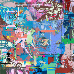 Johann Büsen - Bambi - 2008 - Digital Collage on Canvas - 105 cm x 160 cm - 41 inch x 63 inch - Ministry fo Walls Street Art Gallery - The Urban Art Broker - Shop