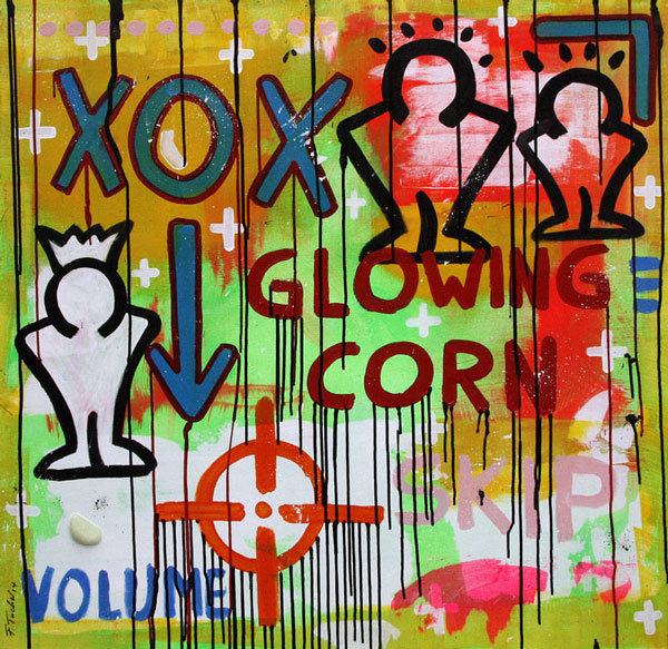 Francis Tucker - Glowing Corn - 2014 - Spraypaint on Canvas - 120 cm x 100 cm - 47 inch x 39 inch - Ministry of Walls Street Art Gallery - The Urban Art Broker - Shop