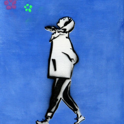 c.mank - Views #12 - 2016 - Crayon, Acrylic and Stencil Spraypaint on Canvas - 40 cm x 30 cm - 16 inch x 12 inch - Ministry of Walls Street Art Gallery - The Urban Art Broker - Shop