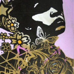 Copyright - Lila - 2013 - Spraypaint on Canvas - 60 cm x 40 cm - 24 inch x 16 inch - Ministry of Walls Street Art Gallery - The Urban Art Broker - Shop