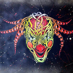 Otto-Schade - Clown - 2016_Stencil-spray-paint-mixed-technique-on-canvas_91cmx122cm_ministry-of-walls_streetart-gallery