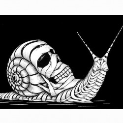 Otto Schade Snail house 2 - 2016 - ink drawing on card paper - 59,4x42cm - edition1 - Ministry of Walls - Streetart Gallery Shop - The urban art broker