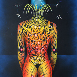 Otto-Schade - Weight of the World - 2016 - Stencil spray paint mixed technique on canvas - 122cmx91cm - Ministry of Walls Streetart Gallery - The Urban Art Broker