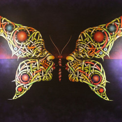 Otto Schade - Butterfly Kiss 2 - 2014 - 250cm x 200cm - Stencil acrylics -on - canvas - Ministry of Walls - Streetart Gallery-shop