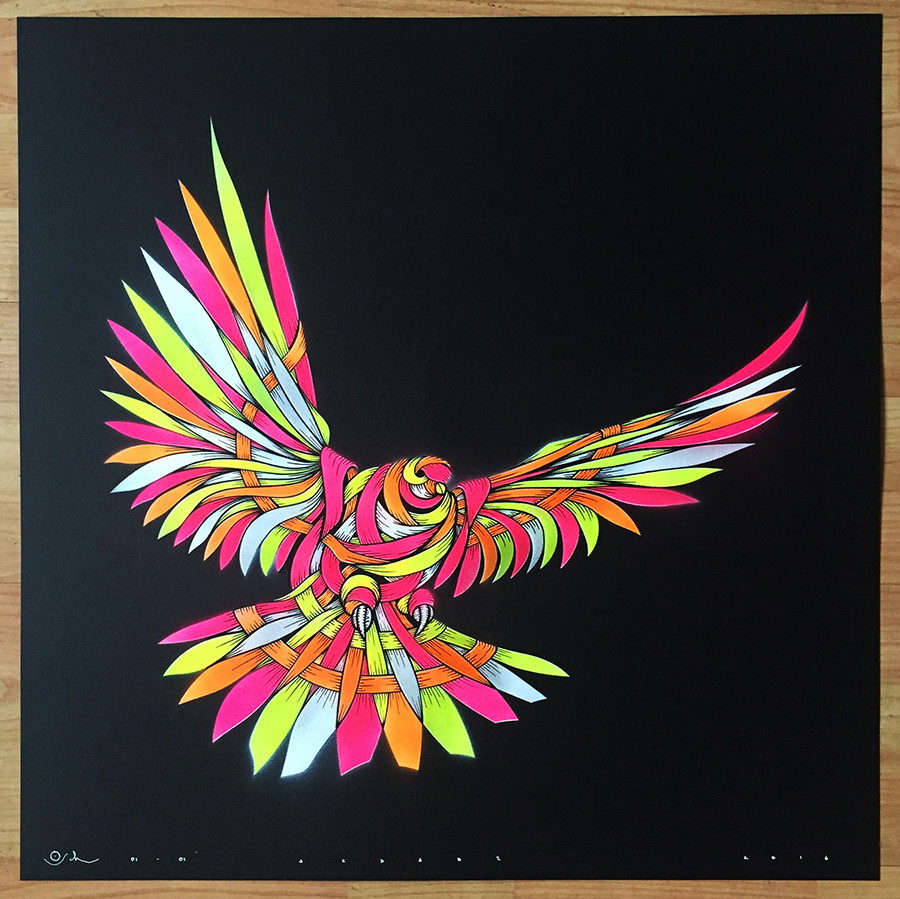 Otto Schade - DOVE Black 4WYOP- 2016 - 60cm x 60cm stencil-spray-handfinished 300g-card_ed1-1 Ministry of Walls Street Art Shop Galerie