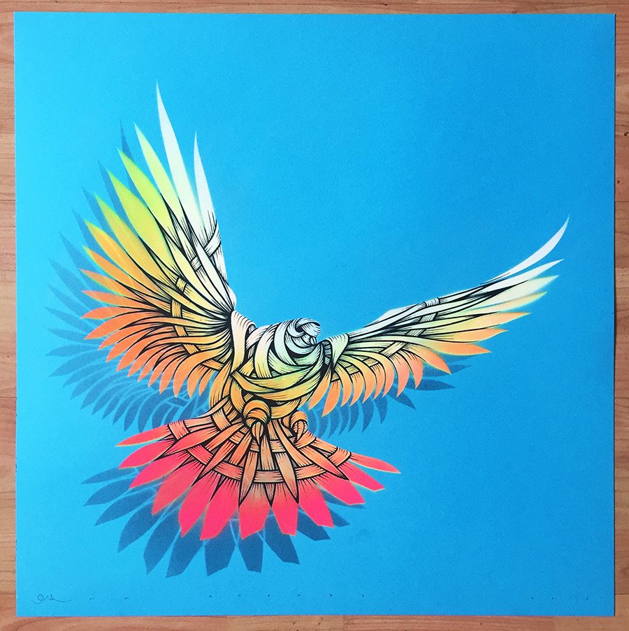 Otto Schade - DOVE Black LB4WYOP- 2016 - 60cm x 60cm stencil-spray-handfinished 300g-card_ed1-1 Ministry of Walls Street Art Shop Galerie