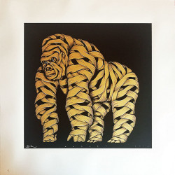 Otto Schade Gorilla-Gold-2016-Edition: 10 screenprint-somersetpaper300-grs-67cmx65cm-26,38x25.59inch-Ministry of Walls Street Art Galerie - The Urban Art Broker