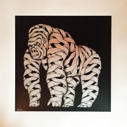 otto schade - gorilla-silver-2016-Edition 10-screen-print-somersetpaper300-grs-67cmx65cm-26,38x25,59inch-ministry-of walls street art gallery-the-urban-art-broker