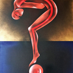 Otto Schade - Question mark - 2015 - 122cmx91cm - hand spray on canvas - edition1 Ministry of Walls - Streetart Gallery Shop - The Urban Art Broker