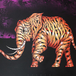 Otto Schade - Elephant 2015 - Stencil spray paint-mixed technique on canvas - 91cm x 122cm - Ministry of Walls Street Art Gallery and Shop - The Urban Art Broker