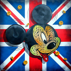 Otto Schade - Party Time - 2015 - 100cmx100cm - spray paint mixed technique on canvas - edition1 Ministry of Walls - Streetart Gallery Shop - The Urban Art Broker