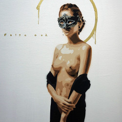 Zalez-false god 2016 spray paint on canvas - 65x50cm -Ministry of Walls Streetart Gallery-The Urban Art-Broker shop