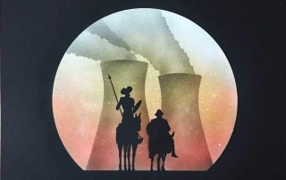 Otto Schade wtf Black YOGW Glittered Don Quichotte - 2017 - 59,4x59,4cm - Spraypaint on canvas - Edition1 -Ministry of Walls Street art Gallery - The Urban art Broker - shop