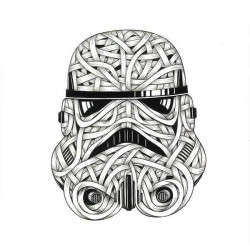 Otto Schade Storm Trooper -2016 - ink drawing on card paper - 594x420mm - edition 1 Ministry of Walls Street Art Gallery - The Urban Art Broker