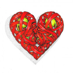 Otto Schade Deep Kiss - 2017 ink acrylics drawing paper - edition1 - 24cmx24cm - Ministry of Walls Street Art Gallery - The-Urban Art Broker shop