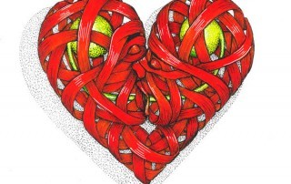 Otto Schade Deep Kiss - 2017 ink acrylics drawing paper - edition1 - 24cmx24cm - Ministry of Walls Street Art Gallery - The-Urban Art Broker shop