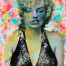 Pookky Marilyn - Talking to me - 2017 - collage silverleef spraypaint acrylics on canvas - 88,5cm x 130cm - 34x51 inch - Edition1 - Marilyn Monroe - Ministry of Walls - Streetart Gallery - The Urban Art Broker - Shop