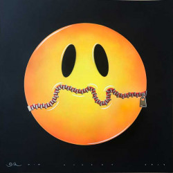 Otto Schade - London Shh-miley - 2017 - Stencil Spray Paint on Paper - 60 cm x 60 cm - 24 inch x 24 inch - Ministry of Walls Street Art Gallery - The Urban Art Broker - Shop