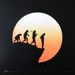 Otto Schade - De-Evolution - 2017 - Stencil Spray Paint on Paper - 60 cm x 60 cm - 24 inch x 24 inch - Ministry of Walls Street Art Gallery - The Urban Art Broker - Shop