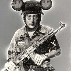 ARMX - Imagine John Lennon - 2017 - Acrylspray and Ink on Wood - 50 cm x 30 cm - 20 inch x 12 inch - Ministry of Walls Street Art Gallery - The Urban Art Broker - Shop