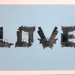 ARMX - Love (Blue) - 2018 - Acrylspray and Ink on Wood - 60 cm x 80 cm - 24 inch x 32 inch - Ministry of Walls Street Art Gallery - The Urban Art Broker - Shop