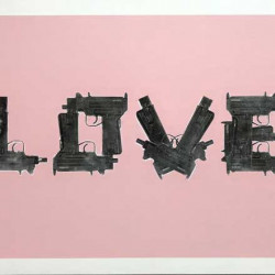 ARMX - Love (Pink) - 2018 - Acrylspray and Ink on Wood - 60 cm x 80 cm - 24 inch x 32 inch - Ministry of Walls Street Art Gallery - The Urban Art Broker - Shop