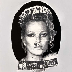 ARMX - Moss Save the Queen - 2017 - Acrylspray and Ink on Wood - 40 cm x 30 cm - 16 inch x 12 inch - Ministry of Walls Street Art Gallery - The Urban Art Broker - Shop