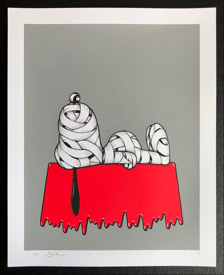 Otto Schade - Snoopy (Grey) - 2018 - 3-layers Screen Print - 42 cm x 51 cm - 17 inch x 20 inch - Ministry of Walls Street Art Gallery - The Urban Art Broker - Shop