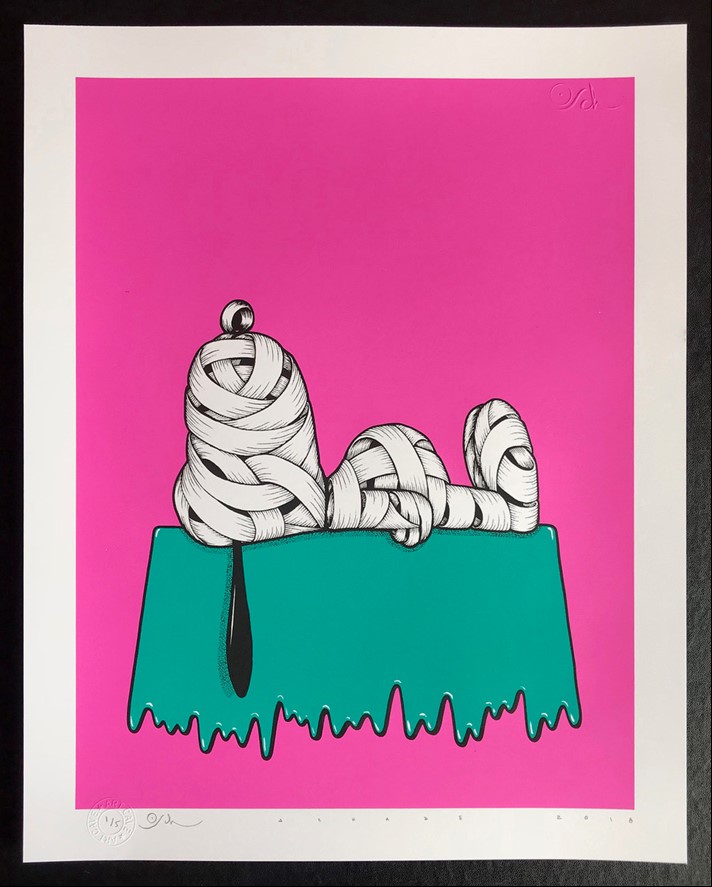 Otto Schade - Snoopy (Pink) - 2018 - 3-layers Screen Print - 42 cm x 51 cm - 17 inch x 20 inch - Ministry of Walls Street Art Gallery - The Urban Art Broker - Shop