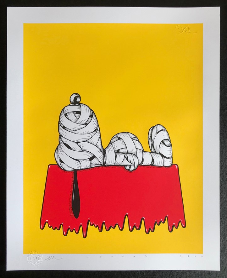 Otto Schade - Snoopy (Yellow) - 2018 - 3-layers Screen Print - 42 cm x 51 cm - 17 inch x 20 inch - Ministry of Walls Street Art Gallery - The Urban Art Broker - Shop