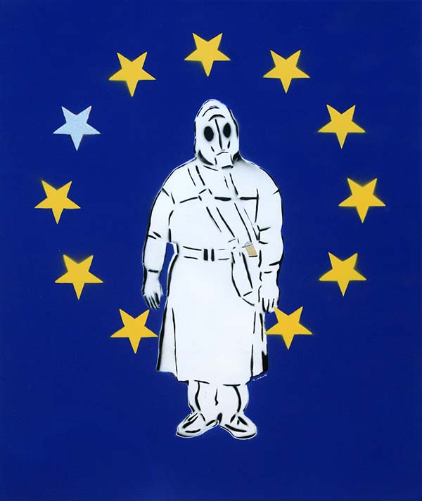 Aussenansichten #EU #2 - 2018 - Acrylics on Canvas - 60 cm x 50 cm - 24 inch x 20 inch - Ministry of Walls Street Art Gallery Cologne - The Urban Art Broker - Shop