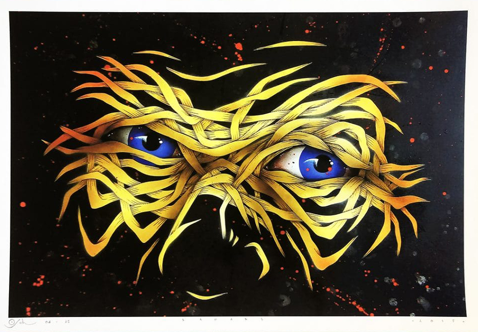 Otto Schade - Old Man Face - 2015 - Giclee Print on Paper - 59 cm x 42 cm - 24 x 16 cm - Ministry of Walls Street Art Gallery - The Urban Art Broker - Shop