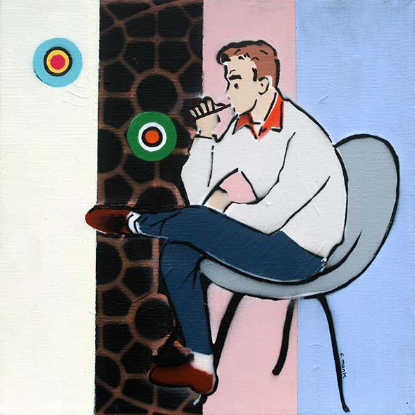 c.mank - Net Spheres 1 - 2018 - Acrylics on Canvas - 30 cm x 30 cm - 12 inch x 12 inch - Edition 1 - Ministry of Walls Streetart Gallery and Shop - The Urban Art Broker