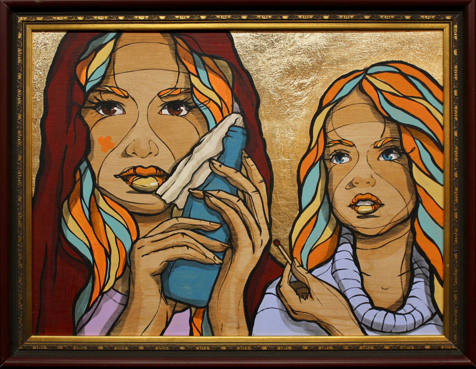 El Bocho - Untitled - 2019 - Acryl on Wood - 58 cm x 45 cm - 23 inch x 18 inch - Ministry of Walls Street Art Gallery - The Urban Art Broker - Shop