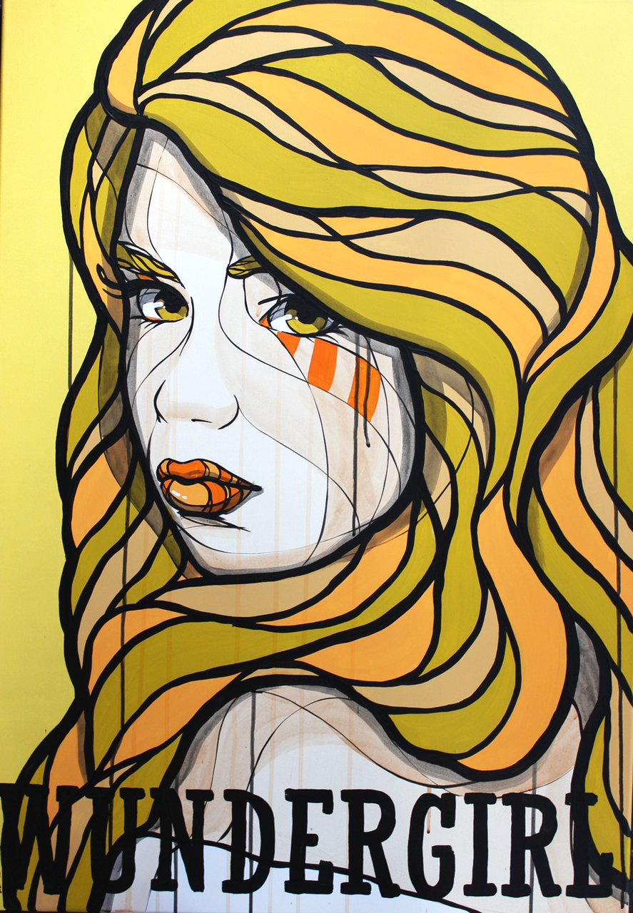 El Bocho - Wundergirl - 2016 - Acryl on Canvas - 70 cm x 100 cm - 28 inch x 39 inch - Ministry of Walls Street Art Gallery - The Urban Art Broker - Shop