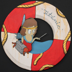 El Bocho - Little Lucy "Titanic" - 41 cm x 41 cm - 16 inch x 16 inch - Ministry of Walls Street Art Gallery - The Urban Art Broker - Shop