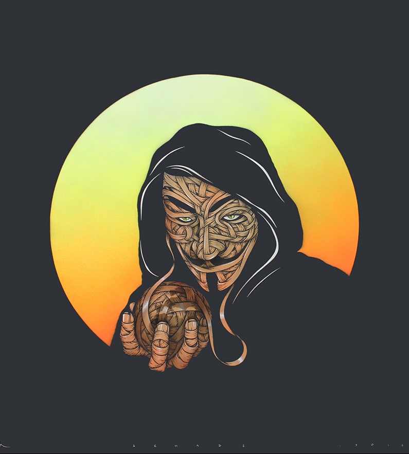 Otto Schade - Anonymosch - 2016 - Stencil Spray Paint mixed technique on Canvas - 100 cm x 100 cm - 39 inch x 39 inch - Ministry of Walls Street Art Gallery - The Urban Art Broker - Shop