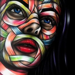 Otto Schade - Esperanza - 2018 - Free Hand Spray Paint on Canvas - 100 cm x 100 cm - 39 inch x 39 inch - Ministry of Walls Street Art Gallery - The Urban Art Broker - Shop