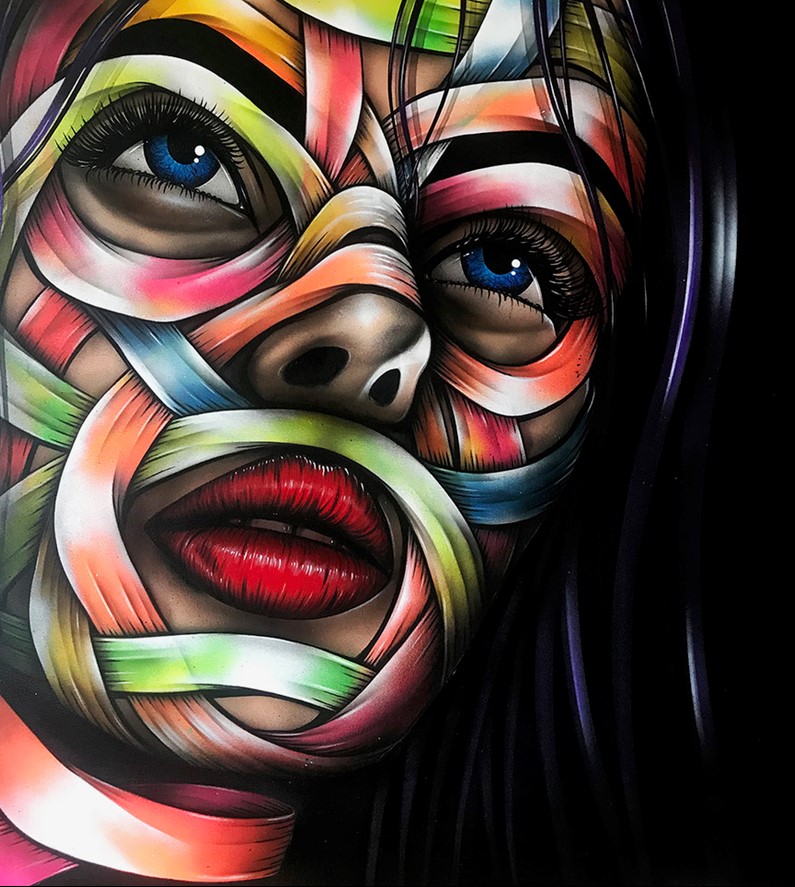 Otto Schade - Esperanza - 2018 - Free Hand Spray Paint on Canvas - 100 cm x 100 cm - 39 inch x 39 inch - Ministry of Walls Street Art Gallery - The Urban Art Broker - Shop