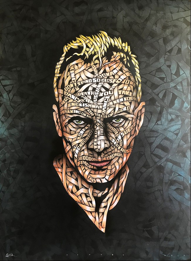 Otto Schade - Sting - 2018 - Stencil Spray Paint mixed technique on Canvas - 122 cm x 91 cm - 48 inch x 36 inch - Ministry of Walls Street Art Gallery - The Urban Art Broker - Shop