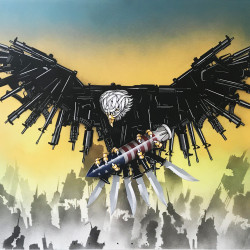 Otto Schade - Who's next - 2016 - Stencil Spray Paint mixed technique on Canvas - 122 cm x 91 cm - 48 inch x 36 inch - Ministry of Walls Street Art Gallery - The Urban Art Broker - Shop